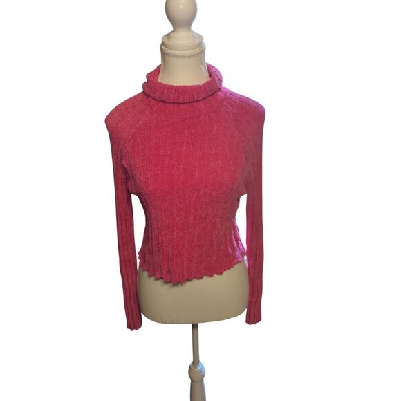 Canyon River Blues Pink Women's Size Small Turtleneck Cropped Soft Sweater - Picture 1 of 13